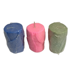 Leaf Pillar Candle Set - FLower Imprint Candle