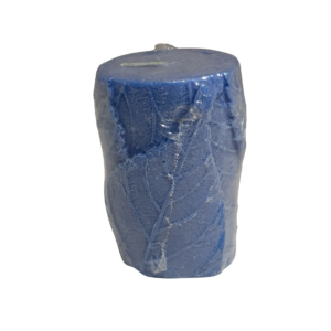Blue Leaf Pillar - FLower Imprint Candle