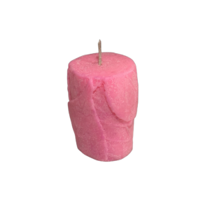 Pink Leaf Pillar – FLower Imprint Candle