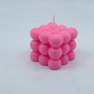 Pink Bubble – Rubiks Cube Candle