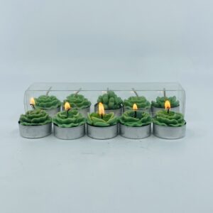 Succulent Tealight Candle Set – 10 Handcrafted Decorative