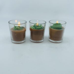Succulent Glass Candle Set – Handcrafted Decorative