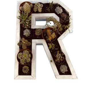 R-Shaped Wood Letter Candle
